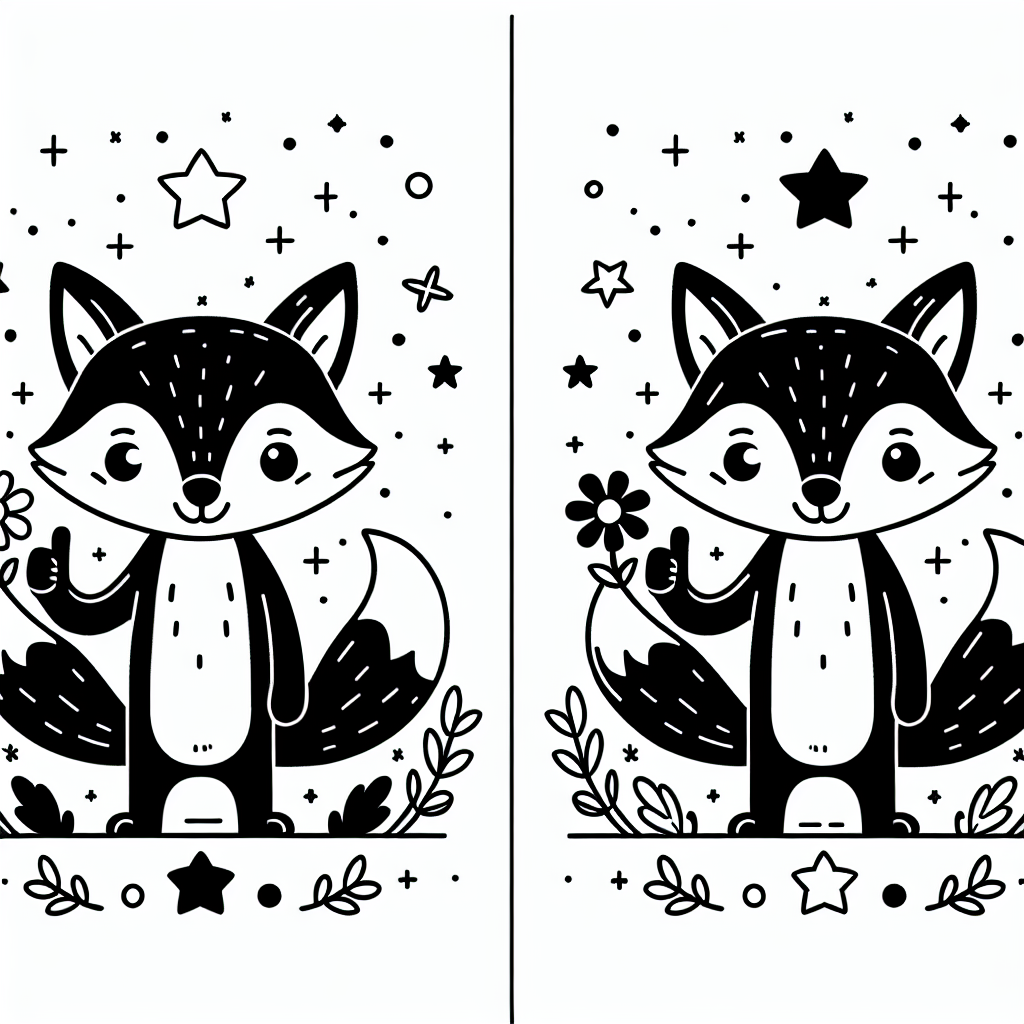 Lustiger Blumenfuchs - Tags: #Füchse #Ausmalen #KinderSpaß #Natur #Kreativität