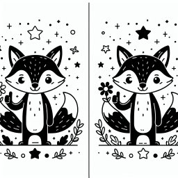 Lustiger Blumenfuchs - Tags: #Füchse #Ausmalen #KinderSpaß #Natur #Kreativität