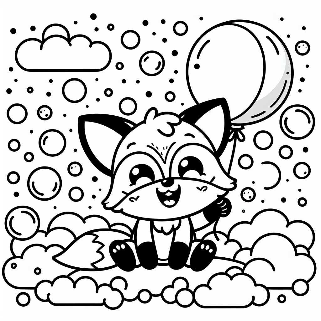 Ballonfuchs-Freude - #Ausmalbild #Fuchs #Kreativität #Kinder #Familienzeit