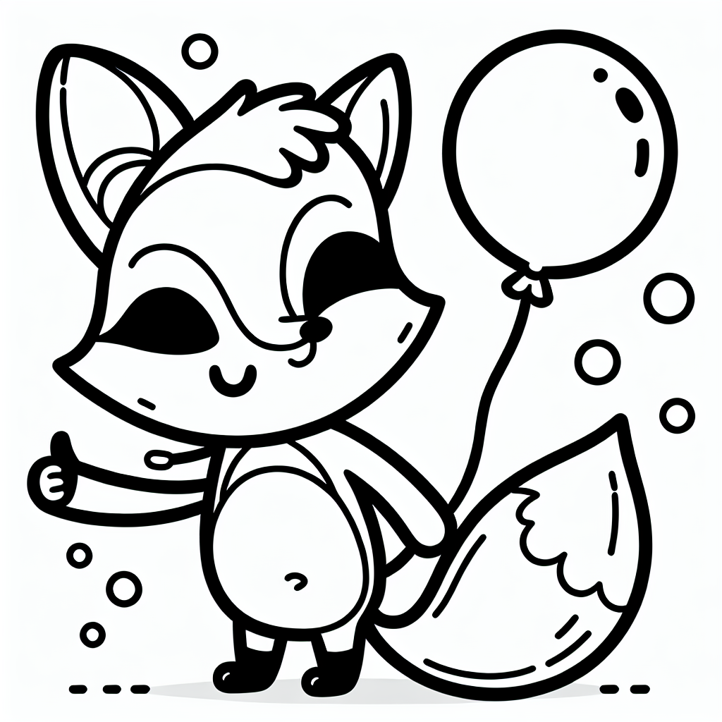 Verspielter Blasenfuchs - #Füchse, #Ausmalspass, #Abenteuer, #Farbenfroh, #Kinderkunst
