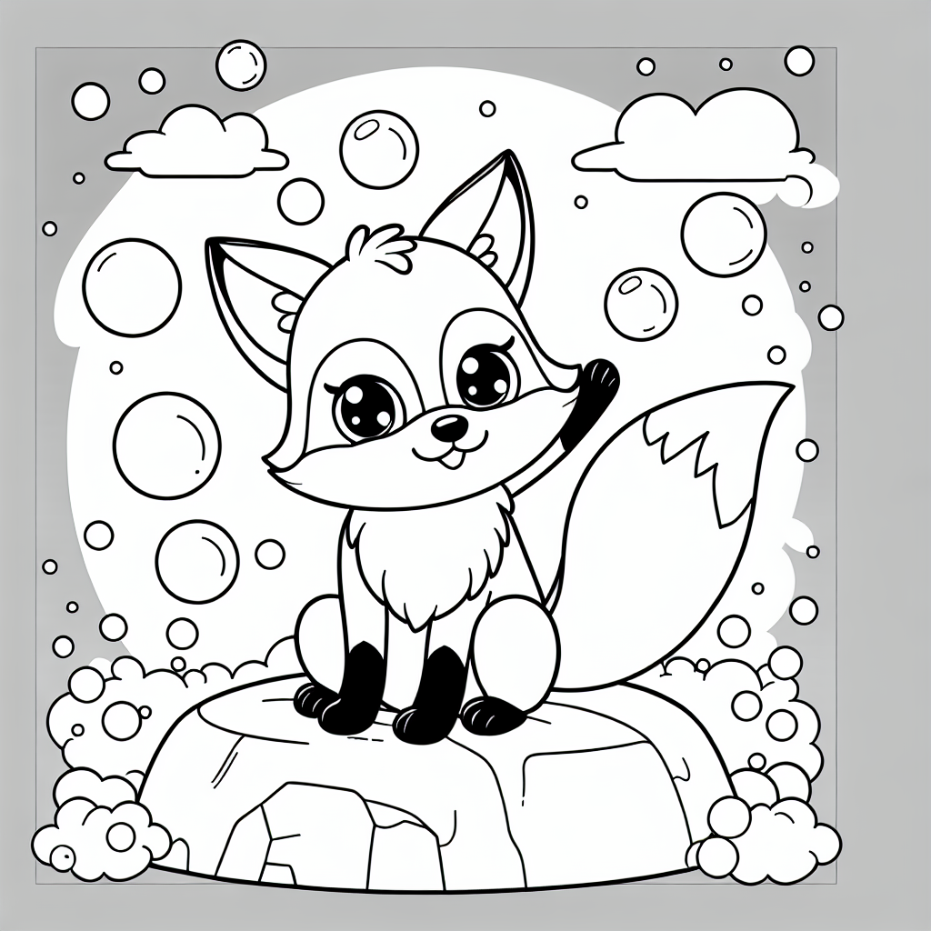 Fröhlicher Fuchs - #Fuchs #Ausmalbild #Fantasiereise #Cartoon #Abenteuer