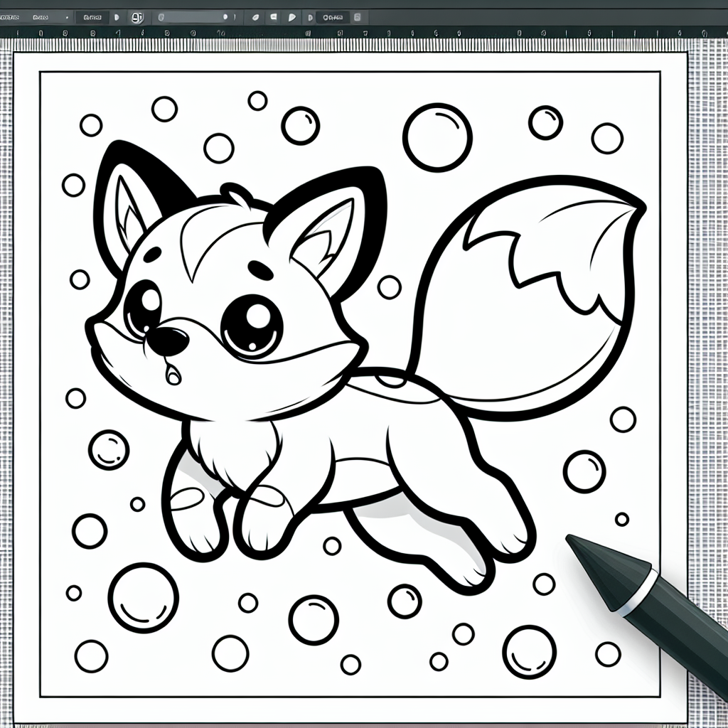 Neugieriger Hutfuchs - Tags: Fuchs, Ausmalbild, Kinder, Seifenblasen, Kreativität