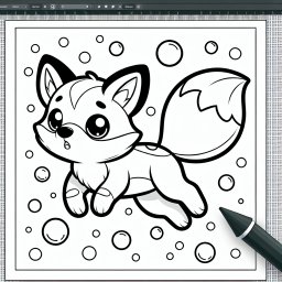Neugieriger Hutfuchs - Tags: Fuchs, Ausmalbild, Kinder, Seifenblasen, Kreativität