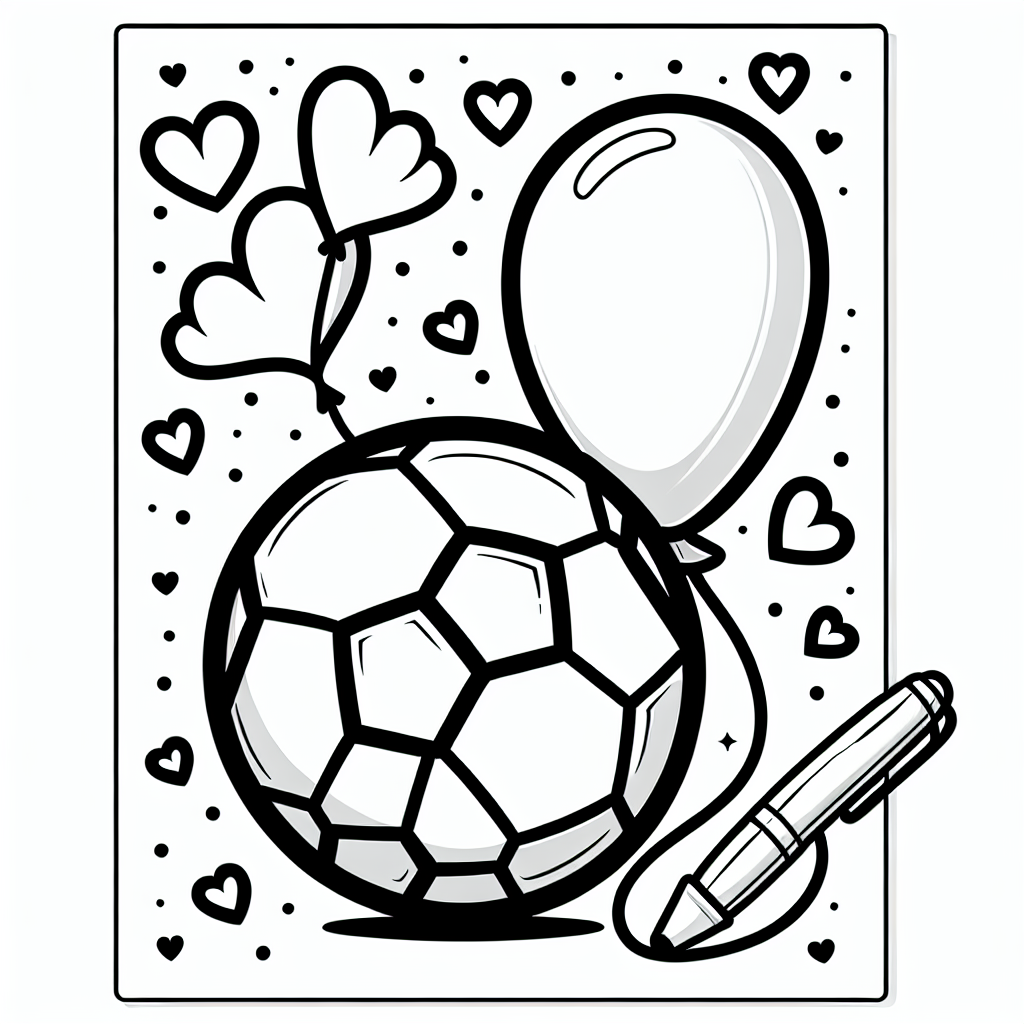 Tauche ein in die bunte Welt des Fußballs, wo ein cooler Fußball von fröhlichen Herzen umgeben ist! Während du dieses tolle Bild ausmalst, kannst du auch einiges über den faszinierenden Sport erfahren. Ein Fußballspiel beginnt, wenn der Schiedsrichter, also der Spielleiter, den Anpfiff gibt. Die Spieler versuchen dann, den Ball in das Tor des Gegners zu schießen. Jeder Treffer ins Tor wird von den jubelnden Fans im Stadion gefeiert.
Wusstest du, dass das größte Fußballstadion der Welt mehr als 100.000 Zuschauer aufnehmen kann? Das ist mehr als die gesamte Bevölkerung vieler kleiner Städte! Und ein weiteres spannendes Detail: Der Pokal, den die Gewinner der Weltmeisterschaft erhalten, ist aus purem Gold und wiegt über sechs Kilogramm!
Während du die klaren, schwarzen Linien ausmalst, kannst du deiner Kreativität freien Lauf lassen. Du hast viel Platz, um die großen Formen mit bunten Farben zu füllen und vielleicht sogar deinen eigenen Lieblingsverein in den Farben der Herzen darzustellen. Diese Ausmalbilder sind perfekt, um deine Liebe zum Fußball zu zeigen und deine künstlerischen Fähigkeiten zu entfalten!