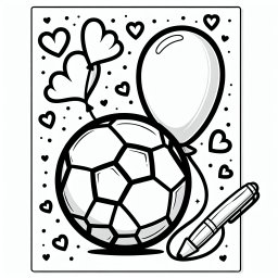 bunter Herzkicker – Tags: #Fußball #Ausmalbilder #Kreativität #Kinder #Spaß