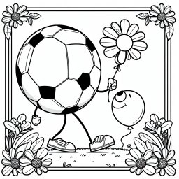 Neugieriger Balltanz - Fußball, Kreativität, Ausmalbild, Stadion, Ball