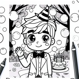 Bunter Geburtstag im Park - Geburtstag, Partyhut, Torte, Seifenblasen, Herbstpark