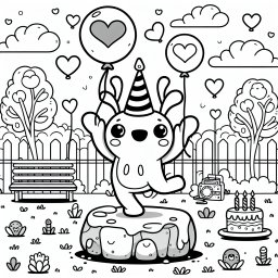 Fröhlicher Geburtstagstanz - Geburtstagsparty, Gartenfest, Luftballons, Tanzend auf dem Stein, Kindergeburtstag, Geschenkspaß