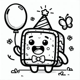 Fröhlichfestkuchen – Tags: Geburtstag, Kuchen, Luftballon, Kerzen, Kinderkunst