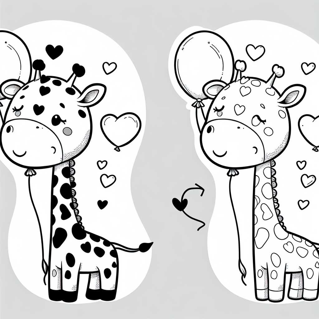 Lass uns gemeinsam ein Ausmalbild einer ruhigen Giraffe gestalten! Stell dir vor, wie die Giraffe uns freundlich von der Seite anschaut. Neben ihr schwebt ein Ballon mit kleinen Herzen, der ihr einen fröhlichen Touch verleiht. Die Umrisse des Ausmalbildes sind fett und glatt gezeichnet, sodass es ganz einfach ist, sie nach deinen Vorstellungen bunt auszumalen.
Wusstest du, dass Giraffen die höchsten Tiere der Welt sind? Ihr langer Hals hilft ihnen, an die köstlichen Blätter hoch oben in den Bäumen der afrikanischen Savanne zu gelangen. Diese Savannen sind ihre Heimat und dort können sie ihre Lieblingsspeisen, wie Akazienblätter, genießen. Die Flecken auf dem Fell der Giraffe sind nicht nur schön anzusehen, sondern helfen ihr auch, sich zwischen den Blättern und Bäumen zu tarnen. Jede Giraffe hat ein einzigartiges Muster, genau wie wir Menschen unsere einzigartigen Fingerabdrücke haben!
Viel Spaß beim Ausmalen dieser friedlichen Giraffe. Überlege, welche Farben gut zusammenpassen und lass deiner Kreativität freien Lauf. Vielleicht hat der Ballon sogar die Farbe deiner Lieblingsfrucht!
Tags:
