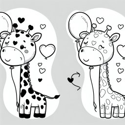Herzgiraffe – #Giraffe #Afrika #Savanne #Ausmalbild #Kinderkunst