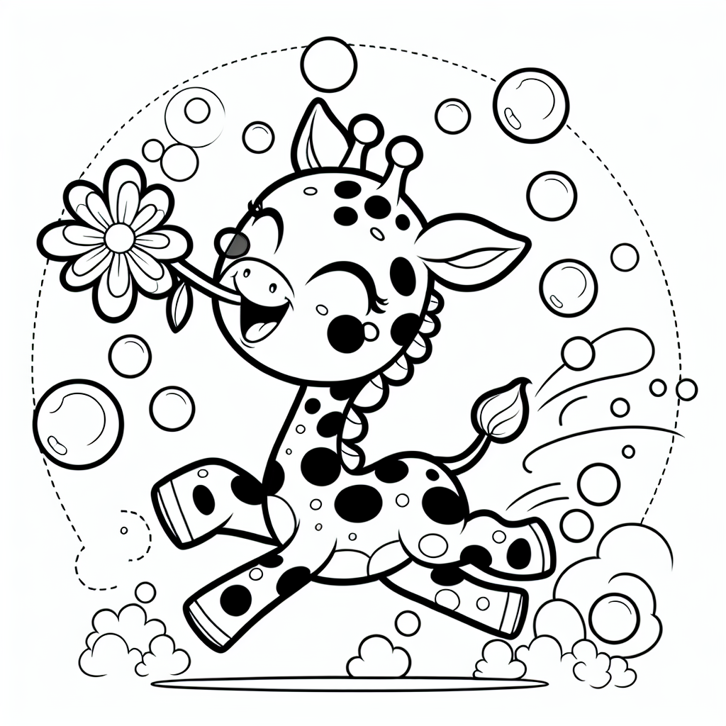 Lustblasenzaubererin - #Giraffe #Savanne #Afrika #Ausmalspaß #Fantasie