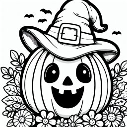 Aufgeregter Kürbis – Halloween, Kürbis, Ausmalbild, Kinder, Kreativität