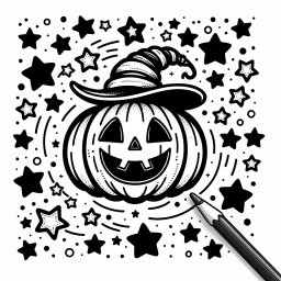 Lustige Hexenmagie - Halloween, Hexe, Ausmalbild, Kinder, Spaß