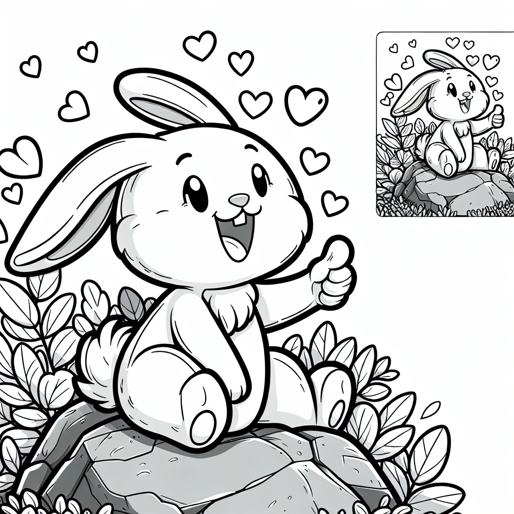 Fröhlicher Glückshase - #Hasen, #Ausmalbilder, #Freundschaft, #Kreativität, #Kinderspaß