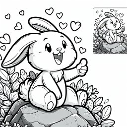 Fröhlicher Glückshase - #Hasen, #Ausmalbilder, #Freundschaft, #Kreativität, #Kinderspaß