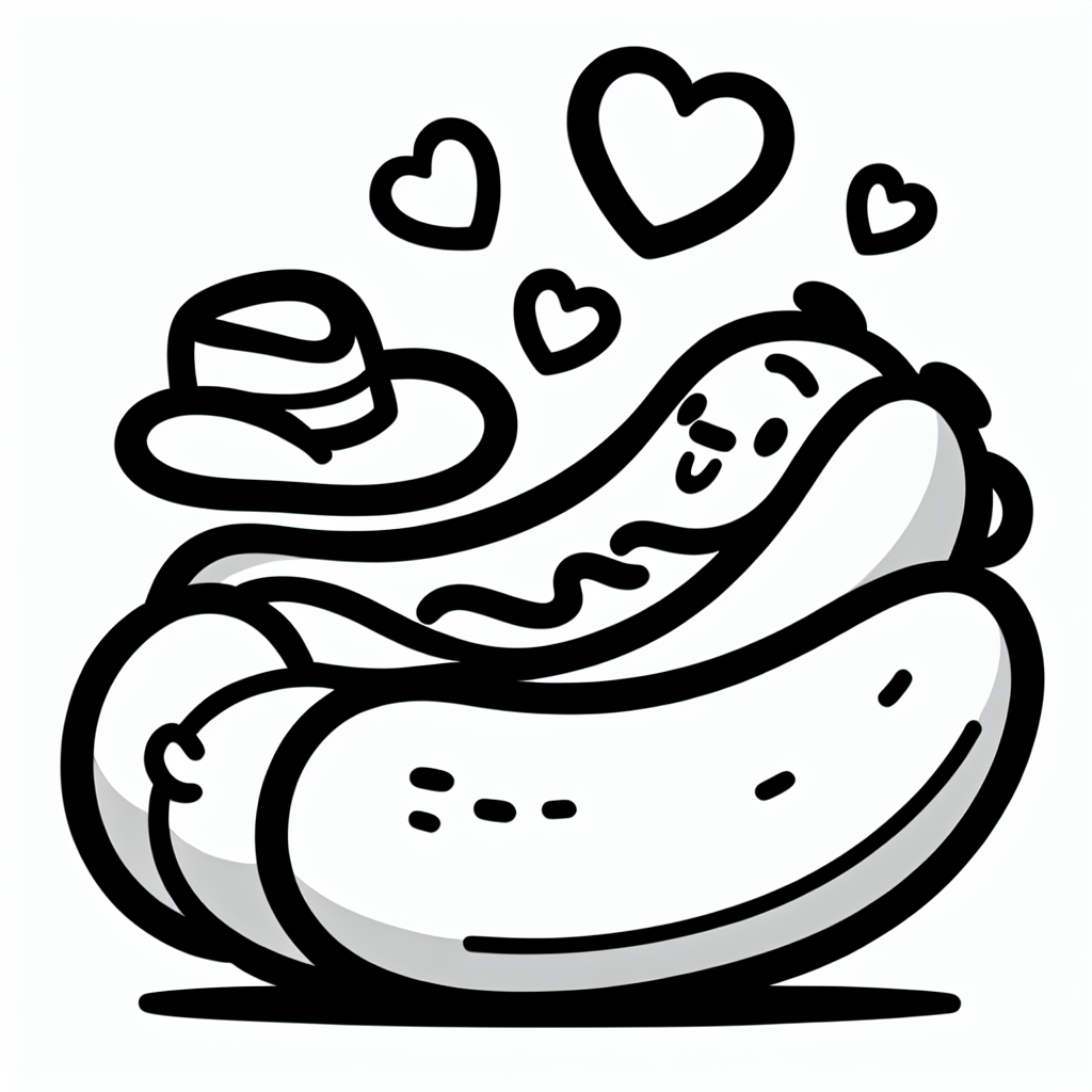 Es war einmal ein fröhlicher Hotdog namens Harry, der in der farbenfrohen Stadt Bunville lebte. Harry war kein gewöhnlicher Hotdog. Er trug einen lustigen Hut mit roten und rosa Herzen - ein Zeichen seiner Liebe zur Freundschaft und Freude. Eines sonnigen Tages beschloss Harry, ein Abenteuer zu erleben. Er wollte die verborgenen Farben der Welt entdecken und traf sich mit seinen besten Freunden: Sally der Senfsoße und Carl dem Ketchup.
Gemeinsam machten sie sich auf den Weg zum Regenbogen-Wald, einem Ort, der für seine leuchtenden Farben bekannt war. Die dicke, schwarze Linien der Wege führten sie sicher durch bunte Blumenfelder, in denen sie tanzten und lachten. Harry sprang in Pfützen aus, die wie leuchtende Malfarben schimmerten, und überall hinterließen sie bunte Fußabdrücke. Die Sonnenstrahlen spielten mit Harrys herzgeschmücktem Hut, und seine Freunde jubelten über die Farbenpracht, die sie entdeckten.
Am Ende ihres Abenteuers empfanden sie mehr als nur Freunde zu sein. Sie waren eine unzertrennliche Einheit, inspiriert von der Vielfalt der Farben und der Freude, die sie gemeinsam erlebten. Zurück in Bunville erzählten sie allen von ihrem Abenteuer und inspirierten die anderen Hotdogs, ihre eigene Welt bunter zu gestalten.