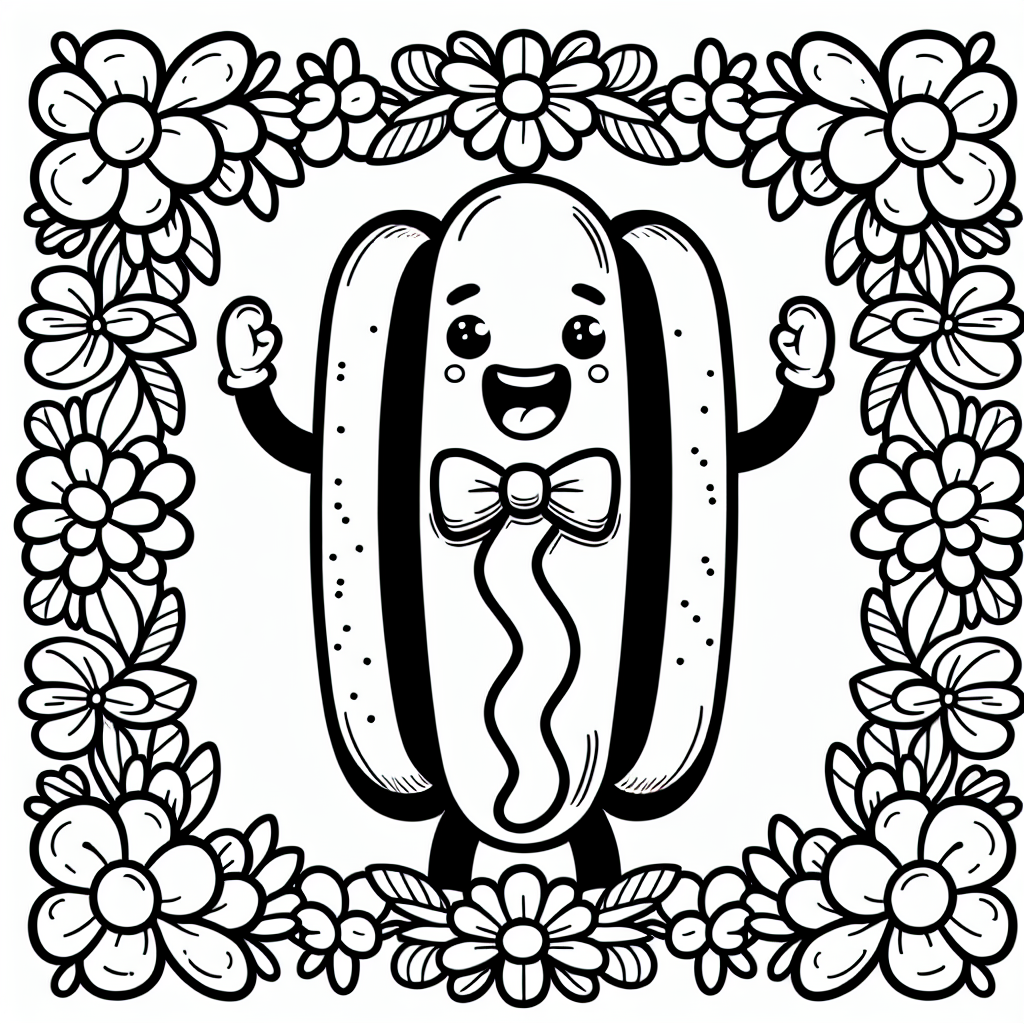 Willkommen in der fröhlichen Welt des Ausmalens! Vor dir liegt ein ganz besonderes Bild: Ein aufgeregter Hotdog mit einer eleganten Fliege um seinen Hals. Er steht mitten im Blumenmeer und wartet darauf, von dir in leuchtende Farben getaucht zu werden. Die klaren schwarzen Linien helfen dir dabei, genau zu malen, und machen es dir leicht, den Hotdog und seine Umgebung zum Leben zu erwecken.
Aber psst, hier ist ein kleines Geheimnis über unseren Hotdog-Freund: Er hat eine Vorliebe für Regenbogenfarben! Wenn du möchtest, kannst du seine Fliege in den Farben des Regenbogens erstrahlen lassen. Und die Blumen um ihn herum? Vielleicht mögen sie ja bunte Sommerfarben, die aussehen wie ein herrlicher Garten im Sonnenschein!
Beim Ausmalen kannst du deiner Kreativität freien Lauf lassen. Vielleicht wird der Hotdog mit einem knackigen Braun oder einem fröhlichen Orange verschönert. Das bleibt ganz dir überlassen! Probiere verschiedene Farbkombinationen aus und erschaffe ein Bild, das nur du gestaltet hast.
Viel Spaß beim Ausmalen und lass deiner Fantasie freien Lauf!