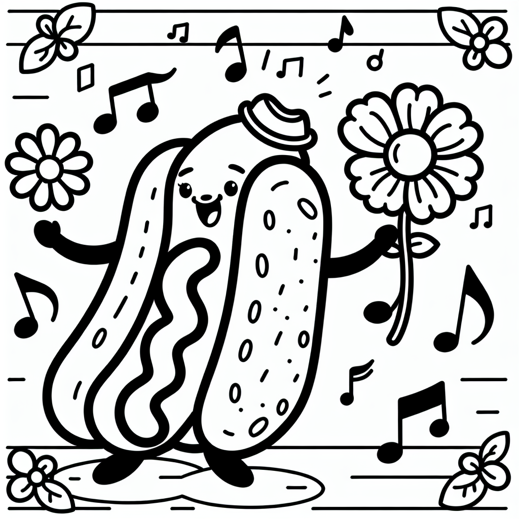 Freundlicher Hotdog - Hotdogs, Ausmalbilder, Kinder, Kreativität, Spaß