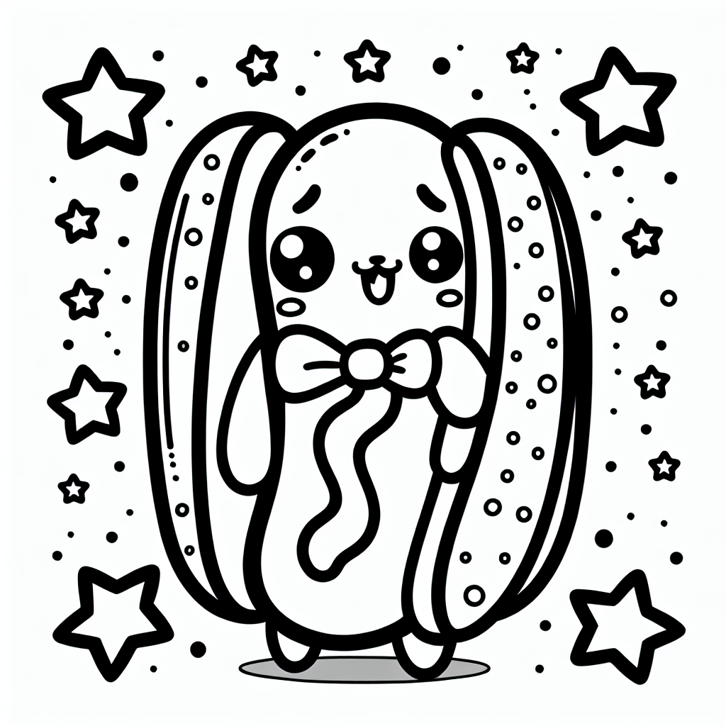 In der bunten Welt von Malbüchern lebte ein neugieriger Hotdog namens Henry. Henry war kein gewöhnlicher Hotdog - er trug immer eine schicke Fliege, die im Sonnenlicht glitzerte und so die Aufmerksamkeit aller auf sich zog. Eines Tages beschloss Henry, die Welt der Sterne zu erkunden, die er oft am nächtlichen Himmel bewunderte.
Mit einem kleinen Sprung verwandelte sich die Umgebung in ein funkelndes Sternenmeer. Überall um ihn herum leuchteten kleine Sterne, die ihm fröhlich zuzwinkerten. Die Sterne erzählten ihm Geschichten von fernen Galaxien und leuchtenden Kometen. Henry fühlte sich wie in einem Traum, und seine Fliege flatterte aufgeregt im sanften Wind.
Auf seiner Reise traf Henry auf andere Abenteuerlustige - ein mutiges Würstchen namens Sally und ein Brotjunges namens Ben. Gemeinsam reisten sie von Stern zu Stern und hinterließen eine Spur aus bunten Farben, die wie Regenbögen am Himmel standen. Die neuen Freunde lernten, dass Freundschaft und Fantasie die besten Zutaten für jedes Abenteuer sind.
Am Ende ihrer Reise kehrten sie glücklich nach Hause zurück, bereit, ihre Geschichten zu teilen und weitere Abenteuer zu erleben.