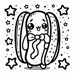 Neugieriger Snack – #Hotdog #Abenteuer #Freundschaft #Sternenreise #Malbuch