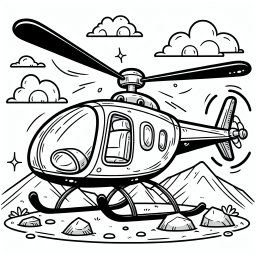 Aufgeregter Drehwing – Tags: Hubschrauber, Ausmalen, Cartoon, Fliegen, Kreativität