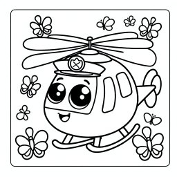 Lustiger Schmetterkop - #Hubschrauber, #Fliegen, #Ausmalbilder, #Kinderkunst, #FreundlicherHubschrauber