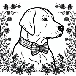 Verspielter Blüthund – Tags: #Ausmalspaß #Freundschaft #Hundeträume #Blumenparadies #KreativeFantasie