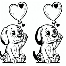 Herzballonhund - #Liebe #Freundschaft #Hundeabenteuer #Ausmalbild