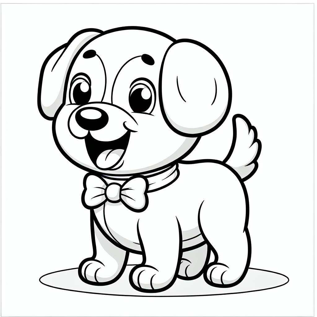 Um das Bild des fröhlichen Hundes mit Fliege besonders schön zu gestalten, beginne mit der Auswahl einer lebendigen Farbpalette, die den Charakter und die Fröhlichkeit des Hundes betont. Verwende ein warmes Braun oder ein helles Creme für das Fell des Hundes, um ihn einladend und freundlich wirken zu lassen. Nutze ein leuchtendes Rot oder Blau für die Fliege, damit sie als lustiges Detail hervorsticht.
Um den Cartoonstil zu unterstreichen, erlöse dich von der Idee, dass Farben genau der Realität entsprechen müssen - vielleicht ist der Hund in einem fantasievollen Regenbogenmuster, das seine verspielte Natur widerspiegelt. Ergänze den Hintergrund mit sanft leuchtenden Pastellfarben, um eine fröhliche Stimmung zu erzeugen, die den freundlichen Charakter des Hundes unterstreicht.
Um den Aspekt der Freundschaft zu betonen, zeichne eine dünne schwarze Linie, die eine unsichtbare Leine darstellt, die zu einem imaginären Spielkameraden führt. Male im Hintergrund eine kleine, bunte Hundehütte, um eine heimelige Atmosphäre zu schaffen. Zum Abschluss male den wedelnden Schwanz des Hundes, vielleicht in einer kontrastierenden Farbe, um die Bewegung und Lebensfreude darzustellen.
