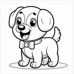 Fröhlicher Fliegenhund – Tags: Hund, Malen, Cartoon, Freundschaft, Welpe