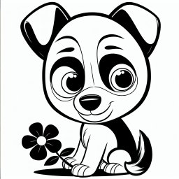 Blumenfreund – Tags: Hund, Welpe, Blume, Farben, Malspaß