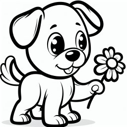 Neugiernasenhund – #Welpe, #Hund, #Blume, #Freundschaft, #Ausmalbild