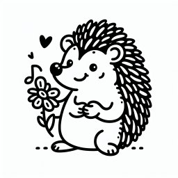 Musikalischer Igel - Tags: Igel, Ausmalbild, Kinder, Malen, Kreativität