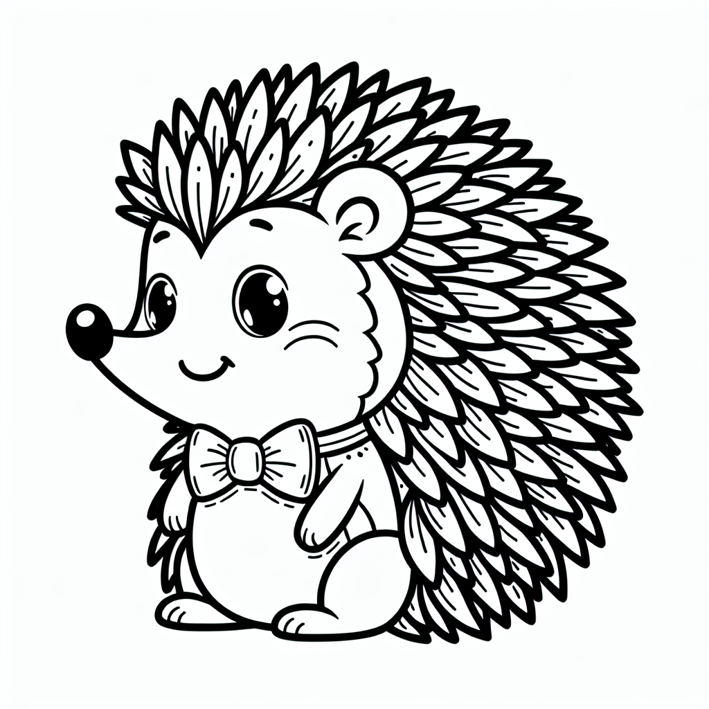 Fröhlicher Igel - Tags: Igel, Ausmalbild, Kinder, Kreativität, Farbenfroh
