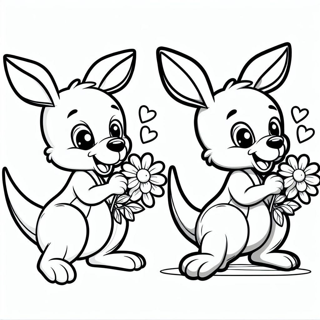 Blumenfrohes Känguru - #Känguru #Ausmalen #KinderSpaß #WildeTiere #Kreativität