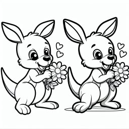 Blumenfrohes Känguru - #Känguru #Ausmalen #KinderSpaß #WildeTiere #Kreativität