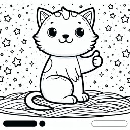 Fröhlicher Sternkater - Kater, Sternenhimmel, Ausmalen, Abenteuer, Schnurrhaare