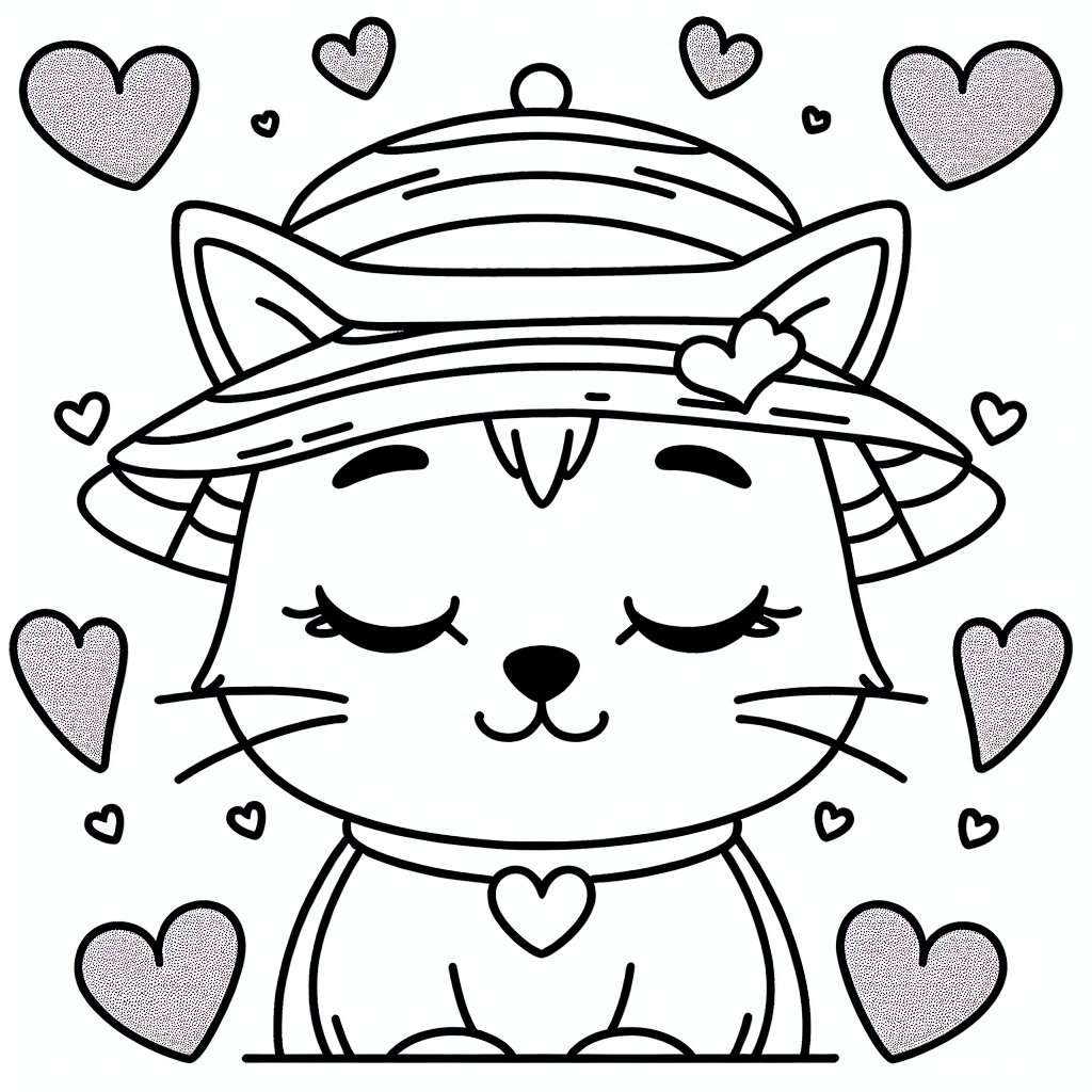 **Tauche ein in die bunte Welt der Katzen!**
Auf diesem tollen Ausmalbild wartet eine ganz besondere Katze darauf, von dir entdeckt zu werden. Diese hübsche Katze trägt einen Hut, der mit vielen kleinen Herzen verziert ist - das macht sie besonders niedlich! Mit ihren langen Schnurrhaaren und den weichen Pfoten sieht sie aus, als könnte sie jeden Moment ein fröhliches „Miau!“ von sich geben. Vielleicht hat sie gerade in ihrem gemütlichen Katzenkorb ein Nickerchen gemacht und träumt vom Klettern auf hohe Bäume oder davon, mit ihren Katzenfreunden zu spielen.
Du kannst die Katze in deinen Lieblingsfarben ausmalen und den Hut ganz bunt gestalten. Lass deiner Fantasie freien Lauf! Vielleicht bekommt die Katze ein rosa Fell oder der Hut wird strahlend blau. Egal, wie du dich entscheidest, es wird bestimmt wunderschön!
**Mini-Quiz:**
1. Was trägt die Katze auf ihrem Kopf?
2. Welche Geräusche macht eine Katze oft?
3. Wo macht die Katze gerne ein Nickerchen?
4. Was benutzt die Katze, um hochzuklettern?
**Viel Spaß beim Ausmalen und Rätseln!**