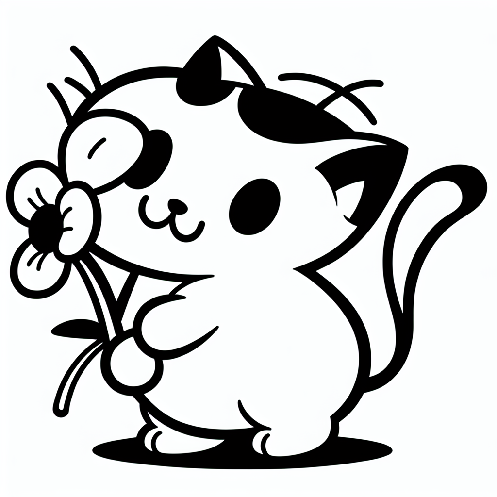 Um das Ausmalbild der fröhlichen Katze mit der Blume besonders schön zu gestalten, kannst du viele kreative Techniken anwenden! Beginne damit, die Katze in einem weichen Orange oder einem hellen Grau zu bemalen, um ihr den klassischen Cartoon-Look zu verleihen. Die Schnurrhaare können in einem kräftigen Schwarz gehalten werden, damit sie gut zur Geltung kommen. Denk daran, ihre Pfoten in einem helleren Ton zu malen, um einen niedlichen Kontrast zu schaffen. Die Blume, die die Katze hält, kann in lebendigen Farben wie Rot, Gelb oder Blau leuchten, wodurch sie ein fröhlicher Mittelpunkt im Bild wird.
Du kannst auch die schwarzen Linien kreativ nutzen: Male einen bunten Rahmen um die Katze, als ob sie in einem Katzenkorb sitzt. Das gibt dem Bild mehr Tiefe und Kontext. Um der Katze einen lebendigen Ausdruck zu verleihen, kannst du ihre Augen in einem leuchtenden Grün oder Blau kolorieren. Während du malst, kannst du dir vorstellen, wie sie fröhlich „Miau“ sagt oder sich darauf vorbereitet, auf einen Baum zu klettern.
Vergiss nicht, den Hintergrund individuell zu gestalten - vielleicht mit ein paar Wolken oder Sonnenstrahlen, damit die Szene lebendiger wirkt.