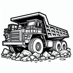 Fröhlicher Berglaster – Tags: Kipplaster, Bau, Schüttgut, Ladung, Fahrer