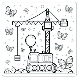 Fröhlicher Kran – Tags: #Krane #Baustelle #Kreativ #Ausmalen #Baukunst
