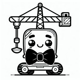 Eleganter Kran – Tags: Kran, Baustelle, Ausmalbild, Fliege, Kreativität