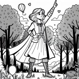 Mutige Lehrerin im Sommerwald - Lehrerin, Waldabenteuer, Abenddämmerung, Heißluftballon, Sommerwald, Herzblätter