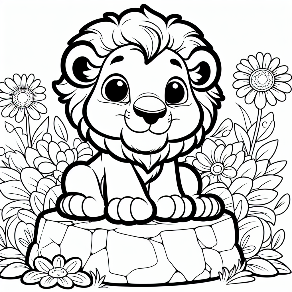 Willkommen in der spannenden Welt der Löwenabenteuer! Hier sitzt unser frecher Löwe, der König der Savanne, majestätisch auf einem großen Felsen. Umgeben von bunten Blumen, ist er bereit, seine Mähne in allen Farben des Regenbogens glänzen zu lassen. Doch was plant er als Nächstes? Vielleicht ein aufregendes Brüllen, das durch die gesamte Savanne hallt, oder eine geschickte Jagd nach seinem Lieblingsspielzeug?

Mit dem großen Ausmalbild, das wir für dich vorbereitet haben, kannst du deiner Fantasie freien Lauf lassen. Die fetten schwarzen Linien ohne Schattierungen und Texturen laden dich ein, kreativ zu werden. Welche Farbe wird die Mähne haben? Und welche Farben werden die Blumen um ihn herum schmücken? 

Aber warte, ein kleines Rätsel: Was ist das einzige Tier, das in der Savanne laut brüllen kann, doch kaum angreift, wenn es glücklich mit seiner Löwenfamilie spielt? Richtig, unser fröhlicher Löwe!

Mach dich bereit, die großen Formen und wenigen Details nach deinem Geschmack zu gestalten. Viel Spaß beim Ausmalen!