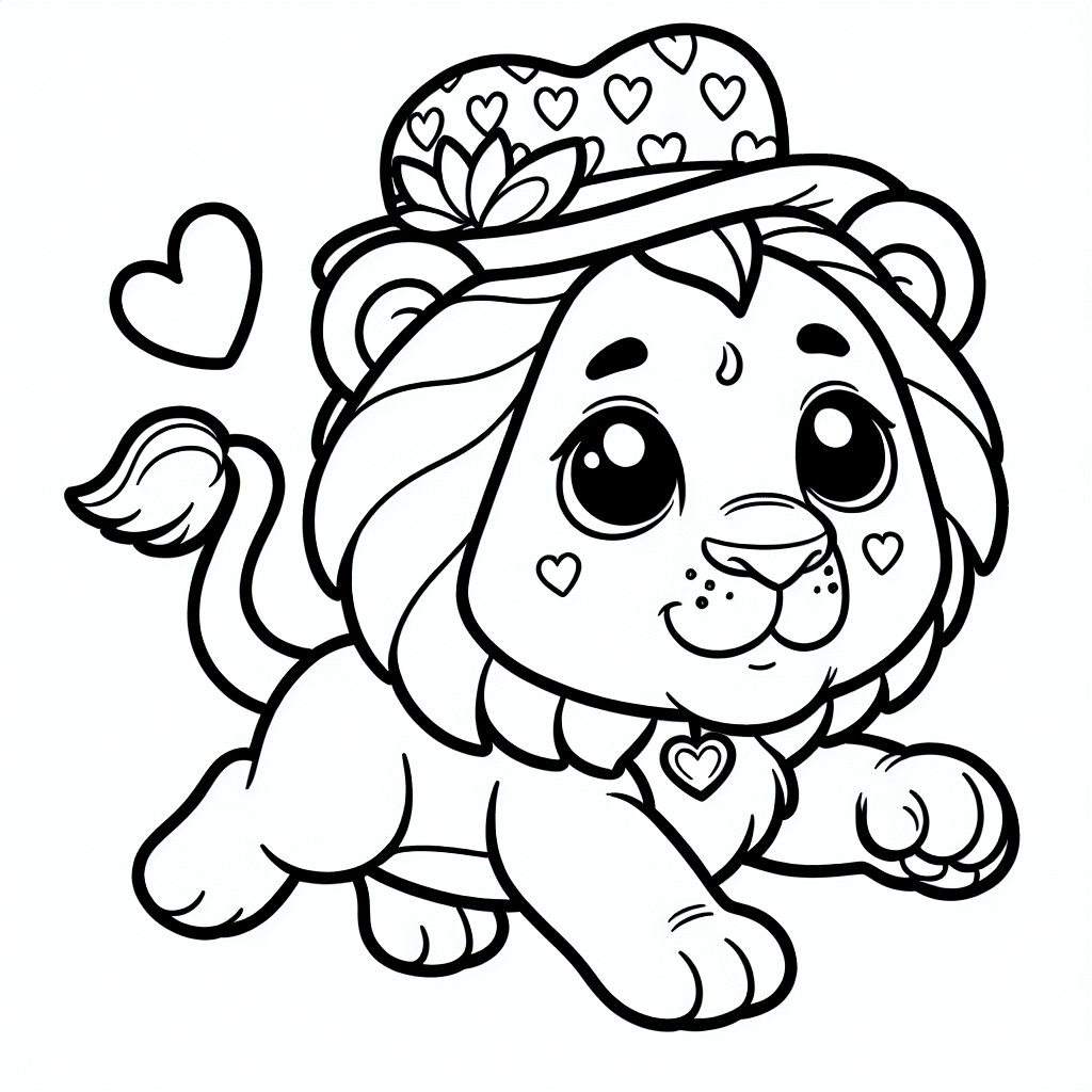 Herzmutiger Löwe - Löwe, Ausmalen