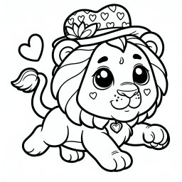 Herzmutiger Löwe - Löwe, Ausmalen
