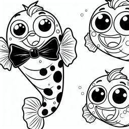 Eleganter Kugelfisch – Tags: #Meerestiere #KreativitätFördern #Unterwasserwelt #Ausmalbilder #KinderSpaß