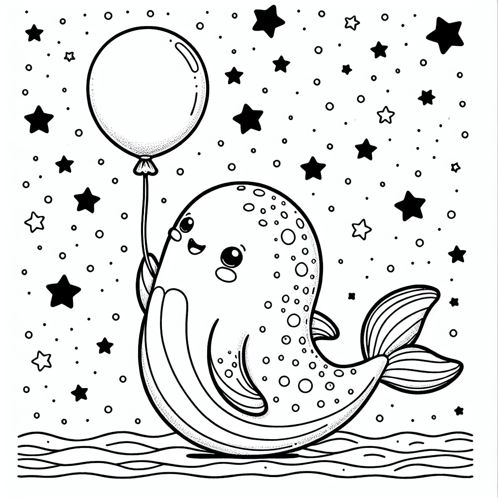 Fröhlicher Ballonfisch - Unterwasserwelt, Korallen, Meeresabenteuer, Ausmalen