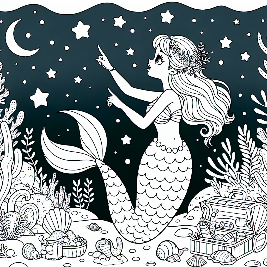 Neugierige Meerjungfrau im Winterpark - Meerjungfrau, Unterwasserwelt, Fischschwanz, Korallenriff, Schatztruhe